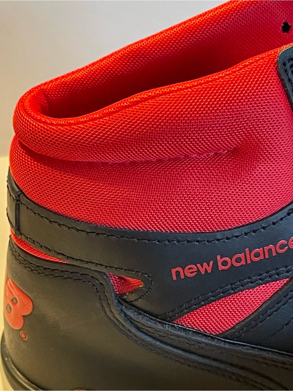 NWB NEW BALANCE 650R BLACK RED MENS 10 “BRED” BB650RBR PREMIUM LEATHER SNEAKER - Picture 7 of 17